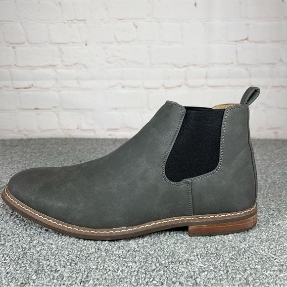 Deer Stags Jared 2 Ankle Boots Mens 10 Gray Bootie Memory Foam Faux Leather - Picture 1 of 9